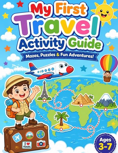 Cover of My First Travel Activity Guide, a Fuzzleberry children's activity book